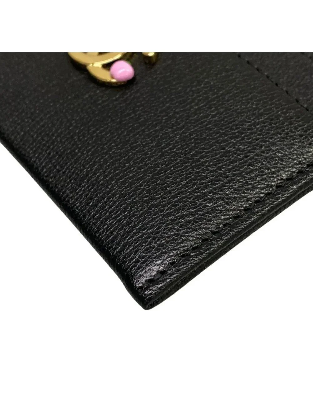 Chanel Card Case Black Gold Apple Metier Dar Collection